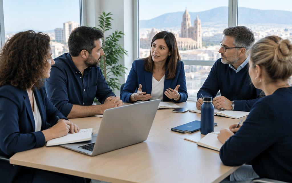 Profesionales compartiendo experiencias, imagen ilustrativa